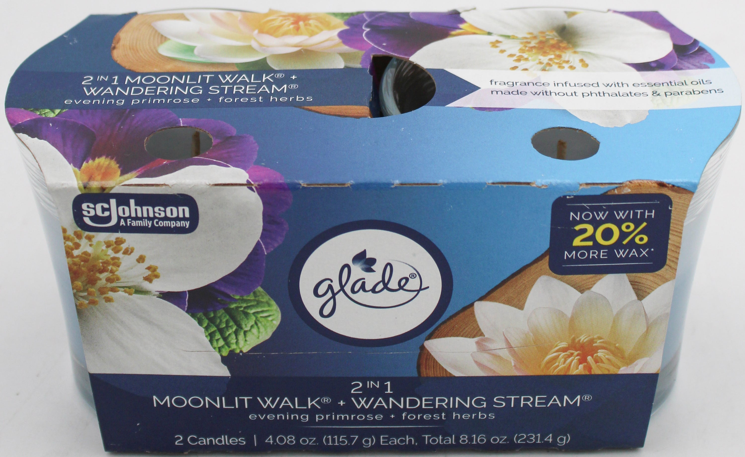 SP GLADE CANDLES 2PK 4.08oz MOONLIT WALK+WANDERING STREAM-