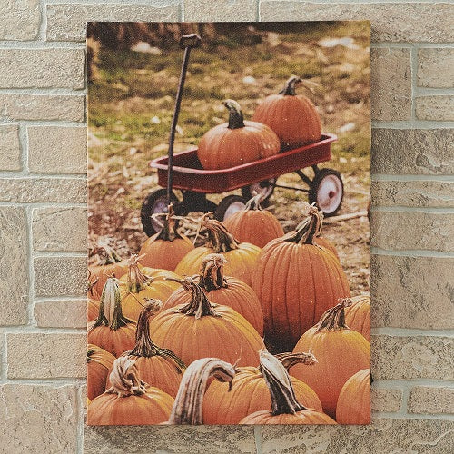 PUMPKIN PATCH LED CANVAS PRINT 14L x 20"W