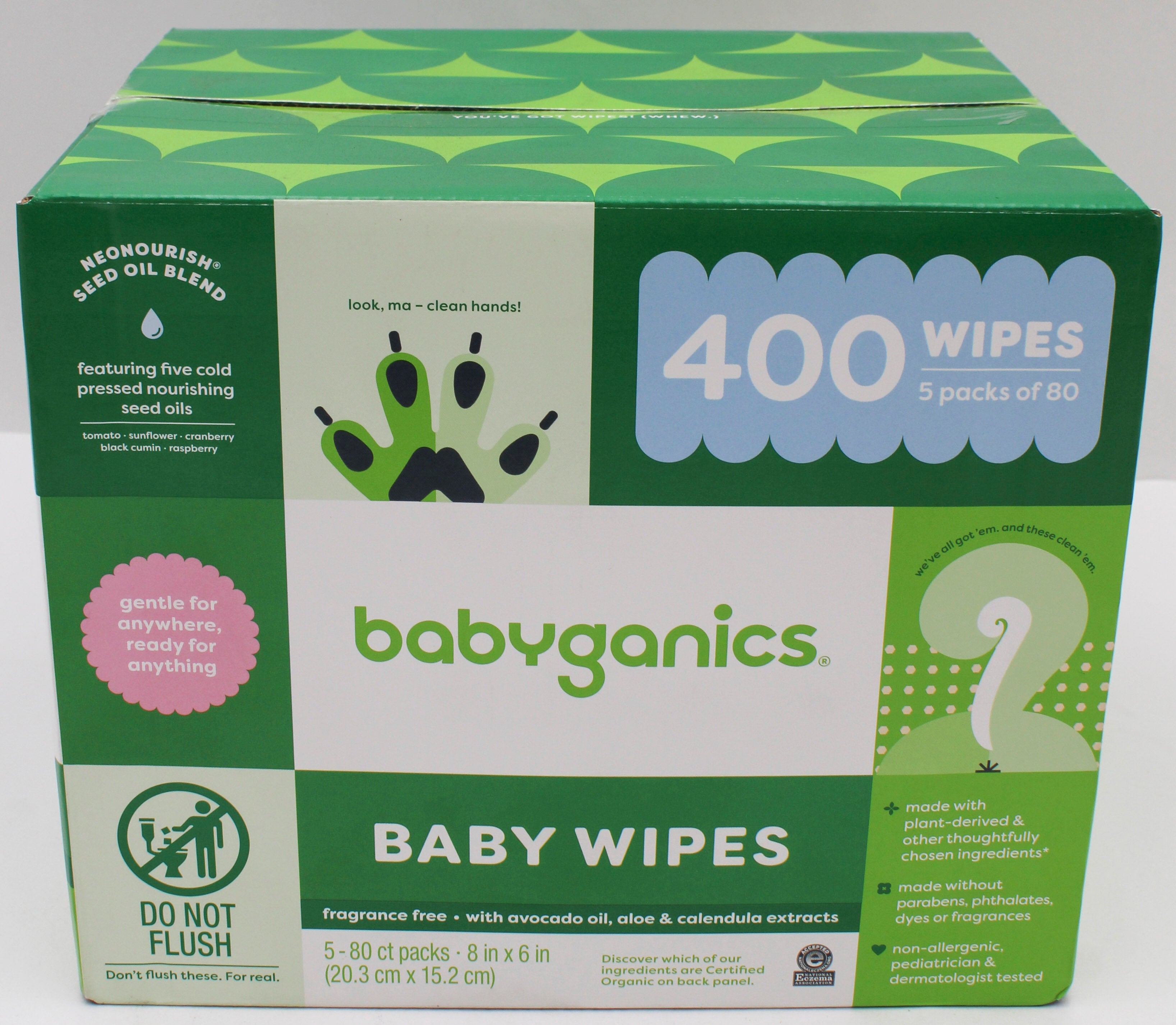 BABYGANICS BABY WIPES FRAGRANCE FREE 400ct US