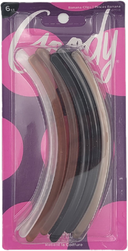 GOODY BANANA CLIPS 6CT HIGH SHINE ASSORTED NI