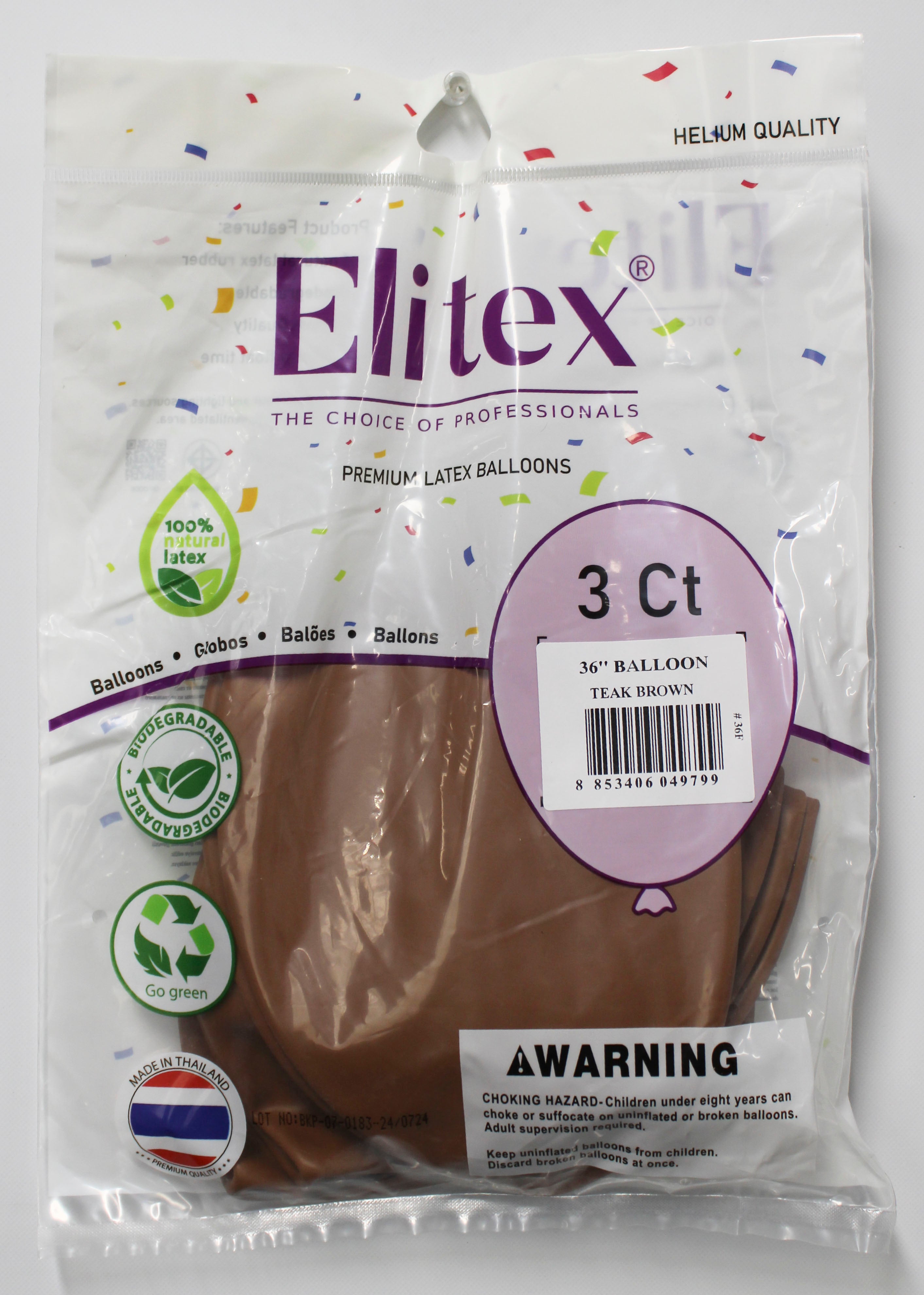 ELITEX 36" TEAK BROWN ROUND BALLOON, 3 PACK
