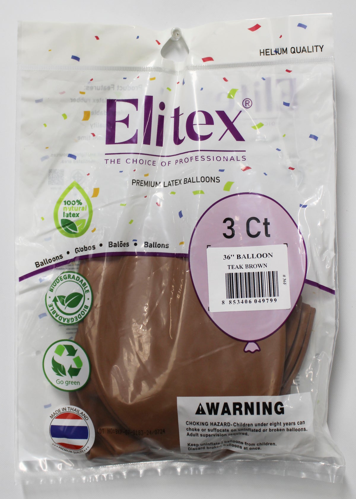 ELITEX 36" TEAK BROWN ROUND BALLOON, 3 PACK