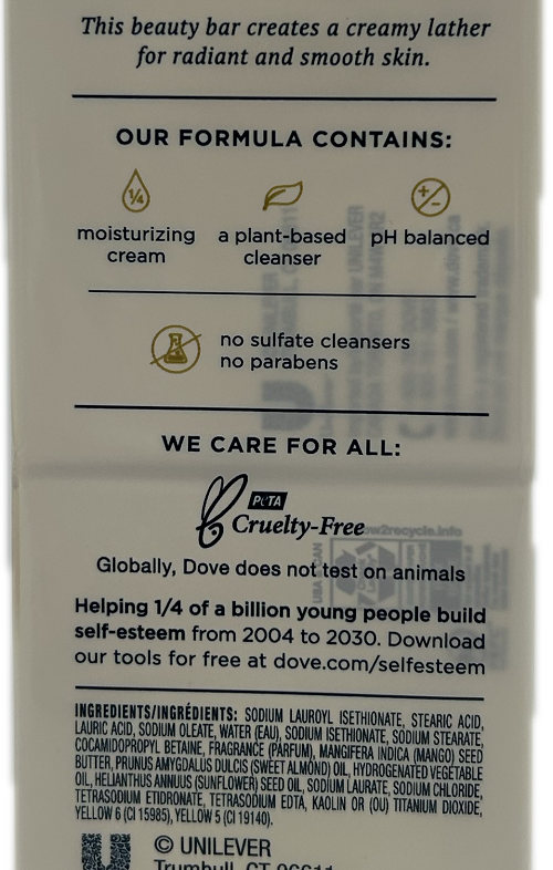 DOVE BAR SOAP MANGO + ALMOND BUTTER 6ct 3.17oz