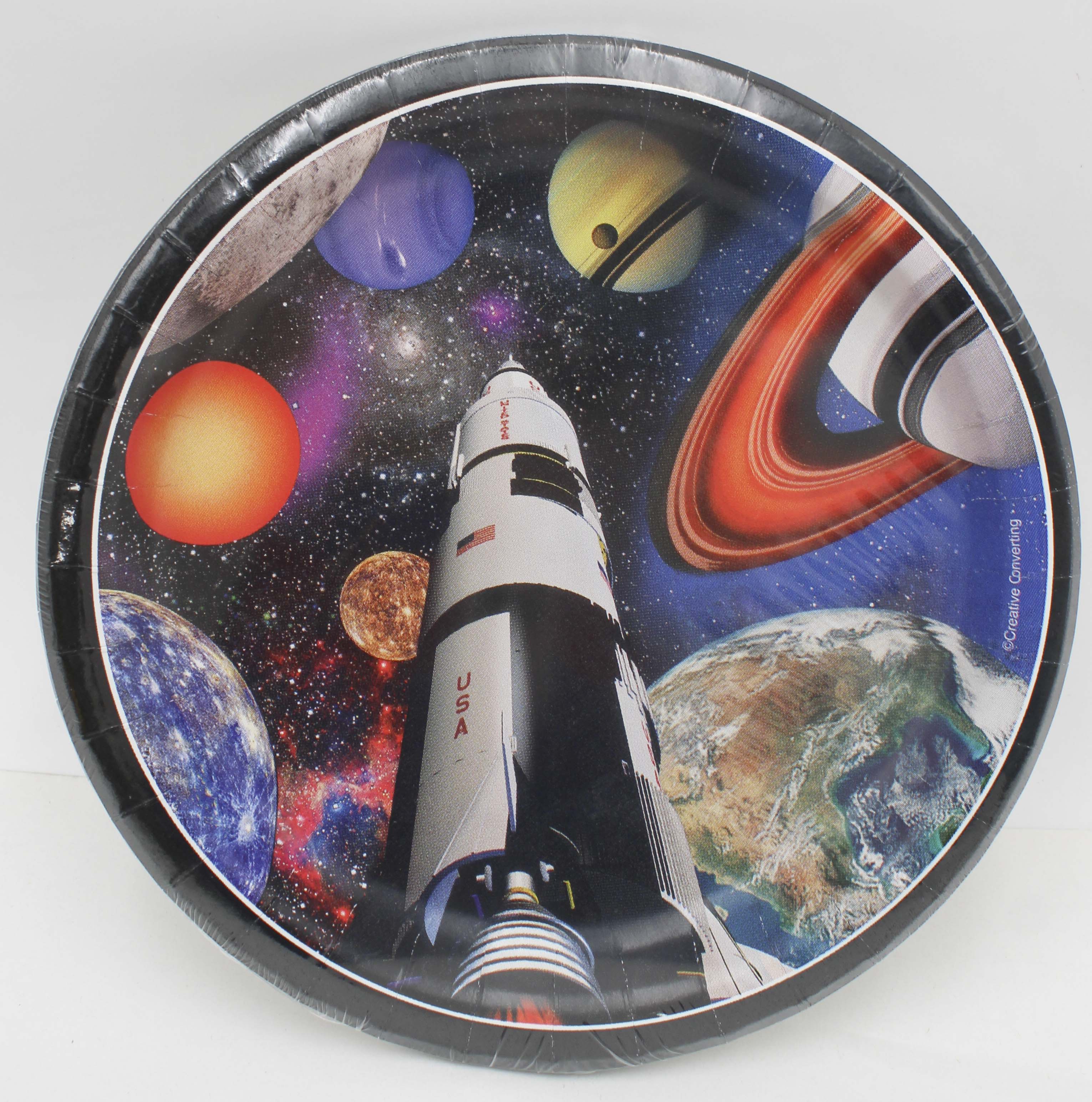 7" PAPER LUNCH PLATE 8CT SPACE BLAST