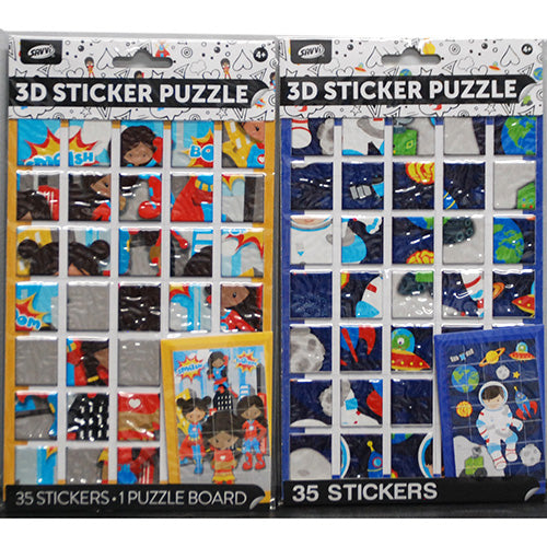 SAVVI 3D STICKER PUZZLE 35CT-ASTRONAUT&SUPERHERO