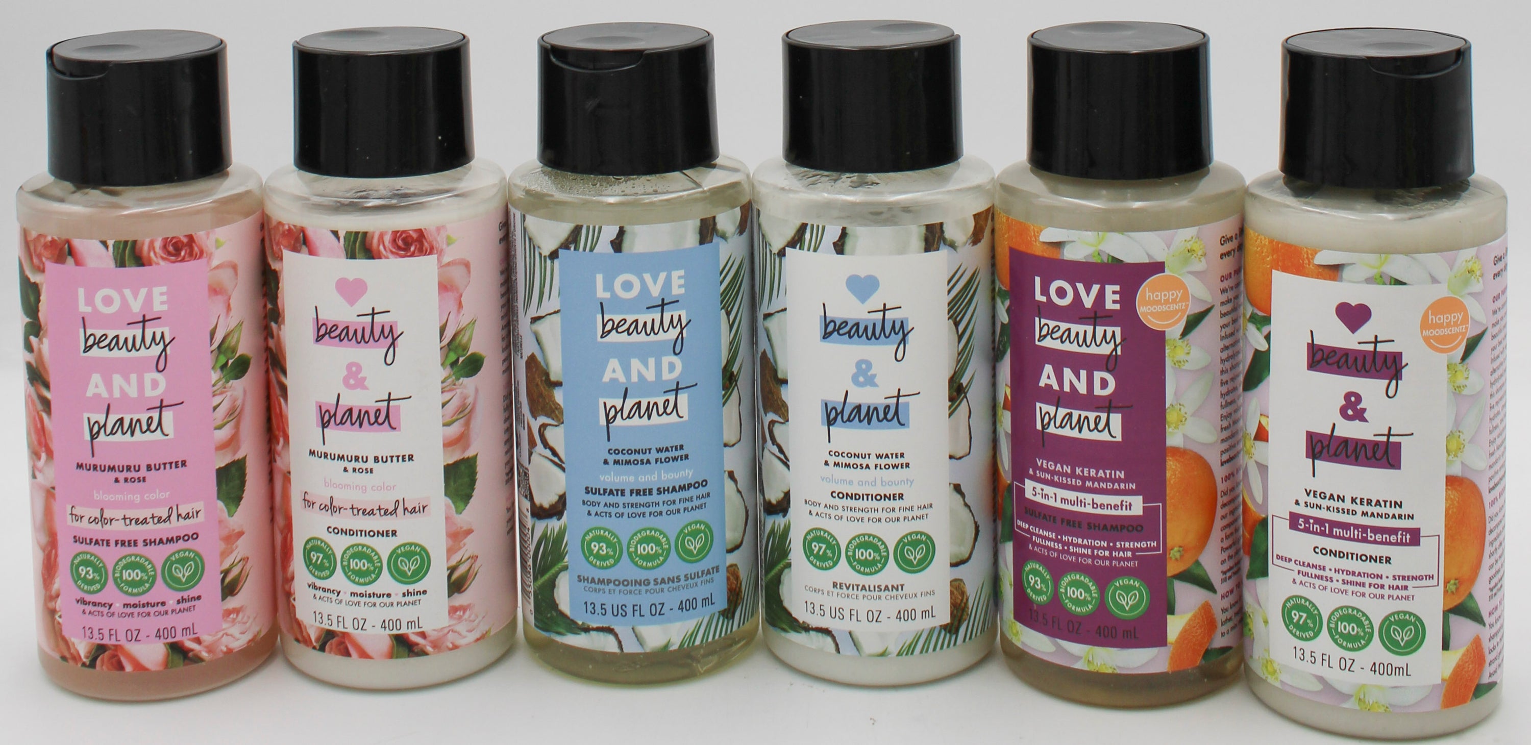 LOVE BEAUTY PLANET SHAMPOO/CONDITIONER 13.5oz PDQ 13.5oz