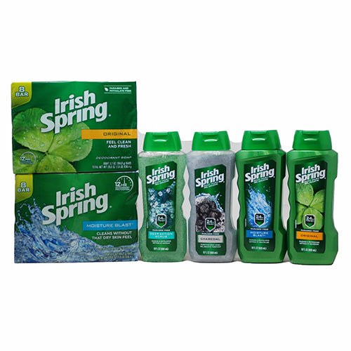 IRISH SPRING BODYWASH/BARSOAP ASST DISP 18CT NI