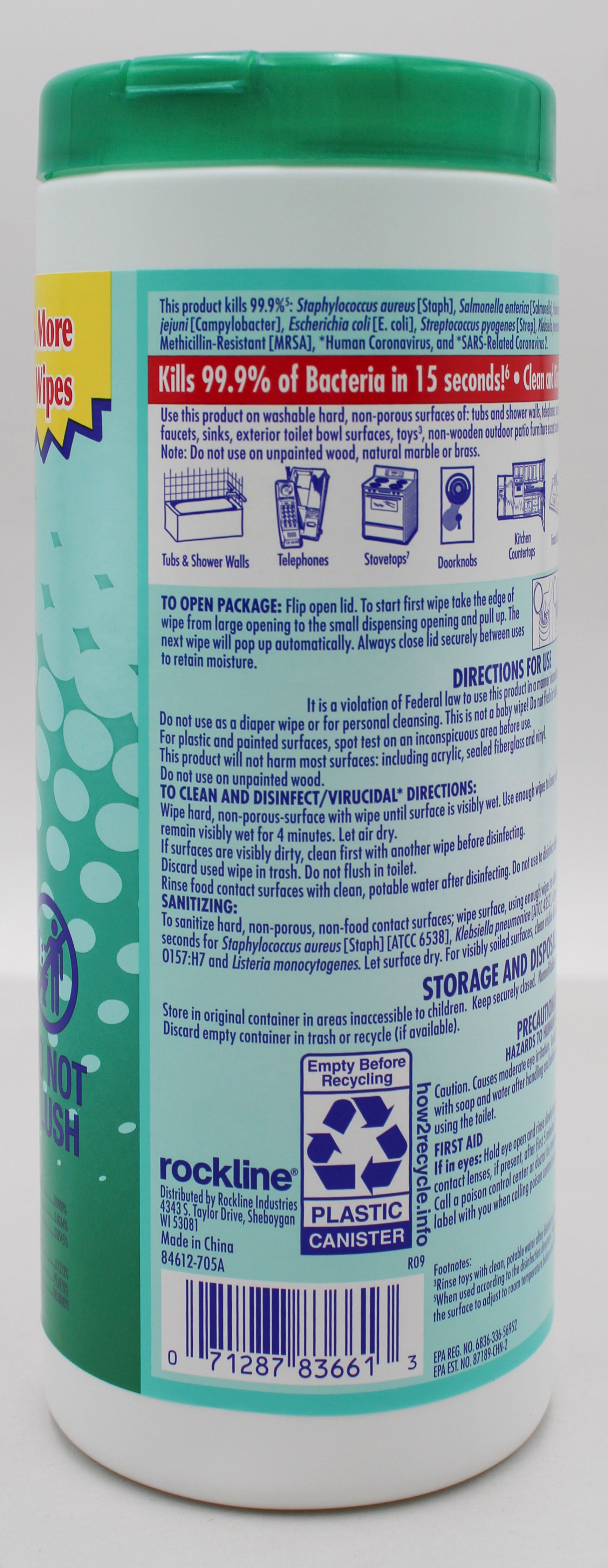 Good & Clean Household Disinfectant Wipes Fresh Scent 30ct