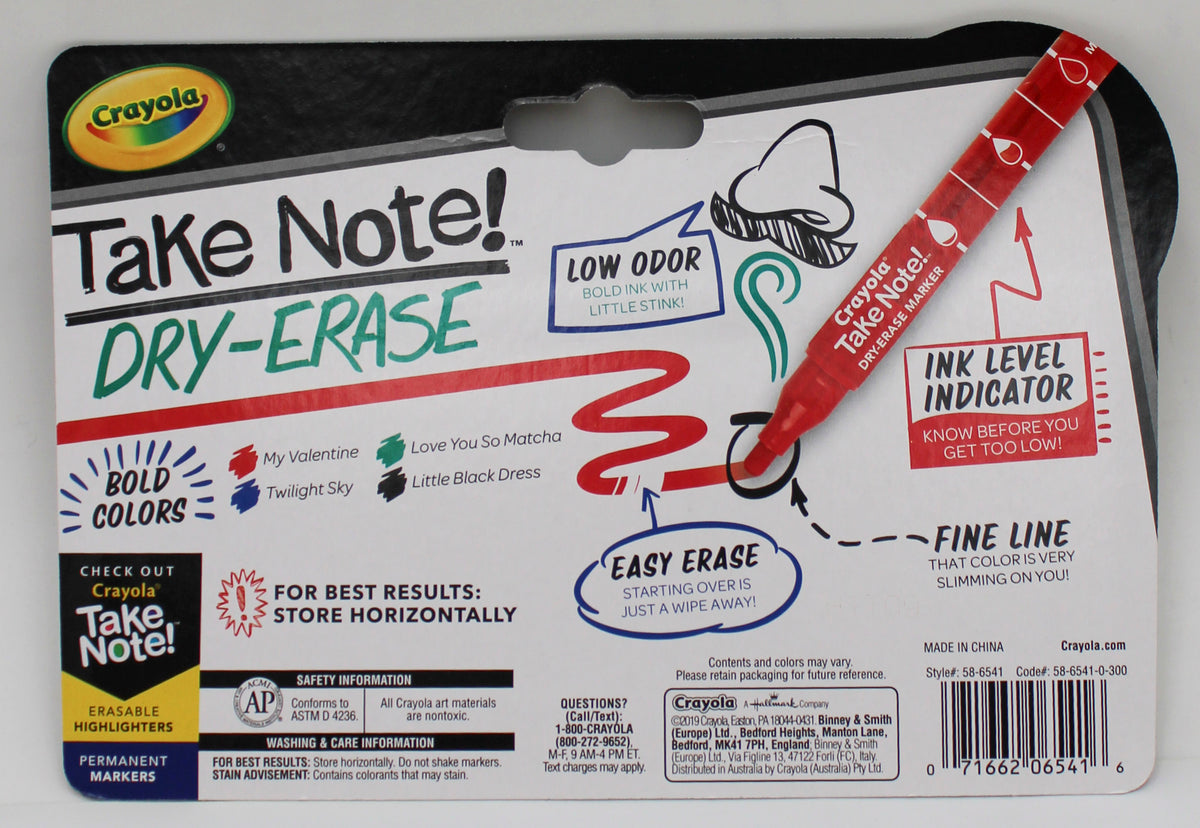 CRAYOLA WHITEBOARD MARKERS 4PK