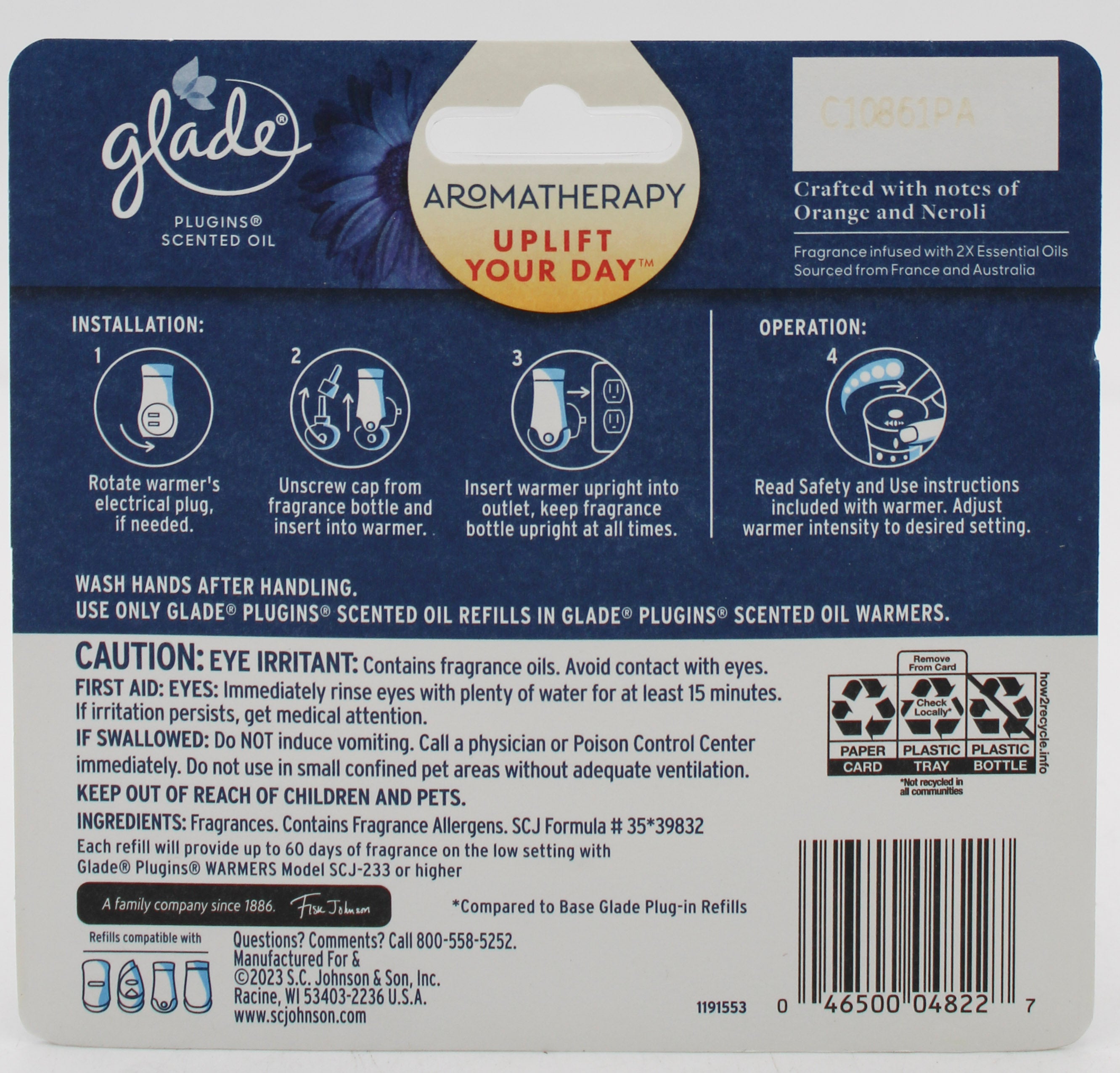 SP GLADE PLUG IN SCENTED OIL 5ct 0.67floz UPLIFT YOUR DAY  USA