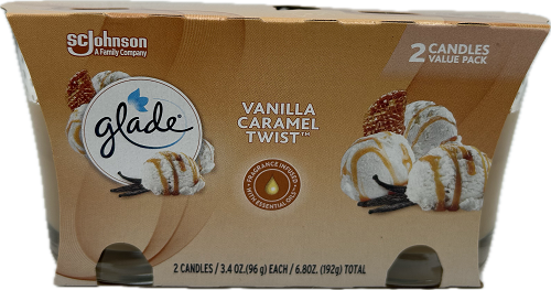 Glade Candle Vanilla Caramel Twist 2 x 3.4oz (US) Wholesale