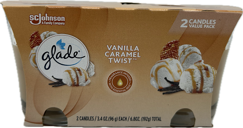 GLADE CANDLE VANILLA CARAMEL TWIST 2ct 3.4oz US