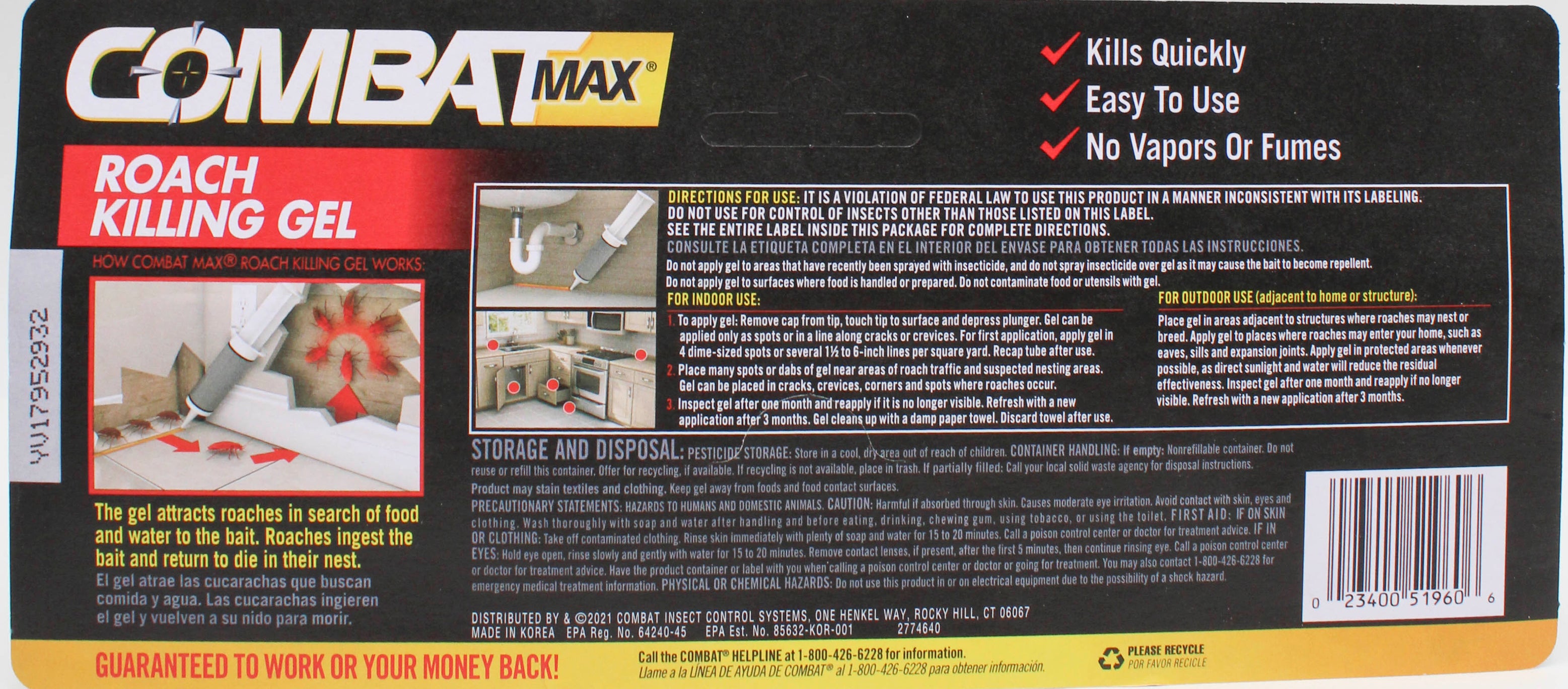 2.11oz COMBAT MAX ROACH KILLING GEL NI