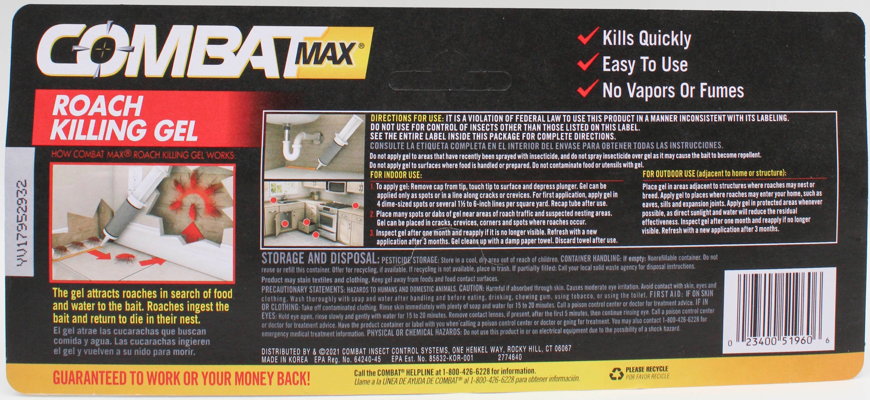 2.11oz COMBAT MAX ROACH KILLING GEL NI