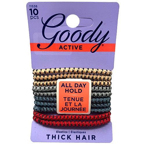 GOODY ACTVE HAIR ELSTCS 10CT-AST/NI.