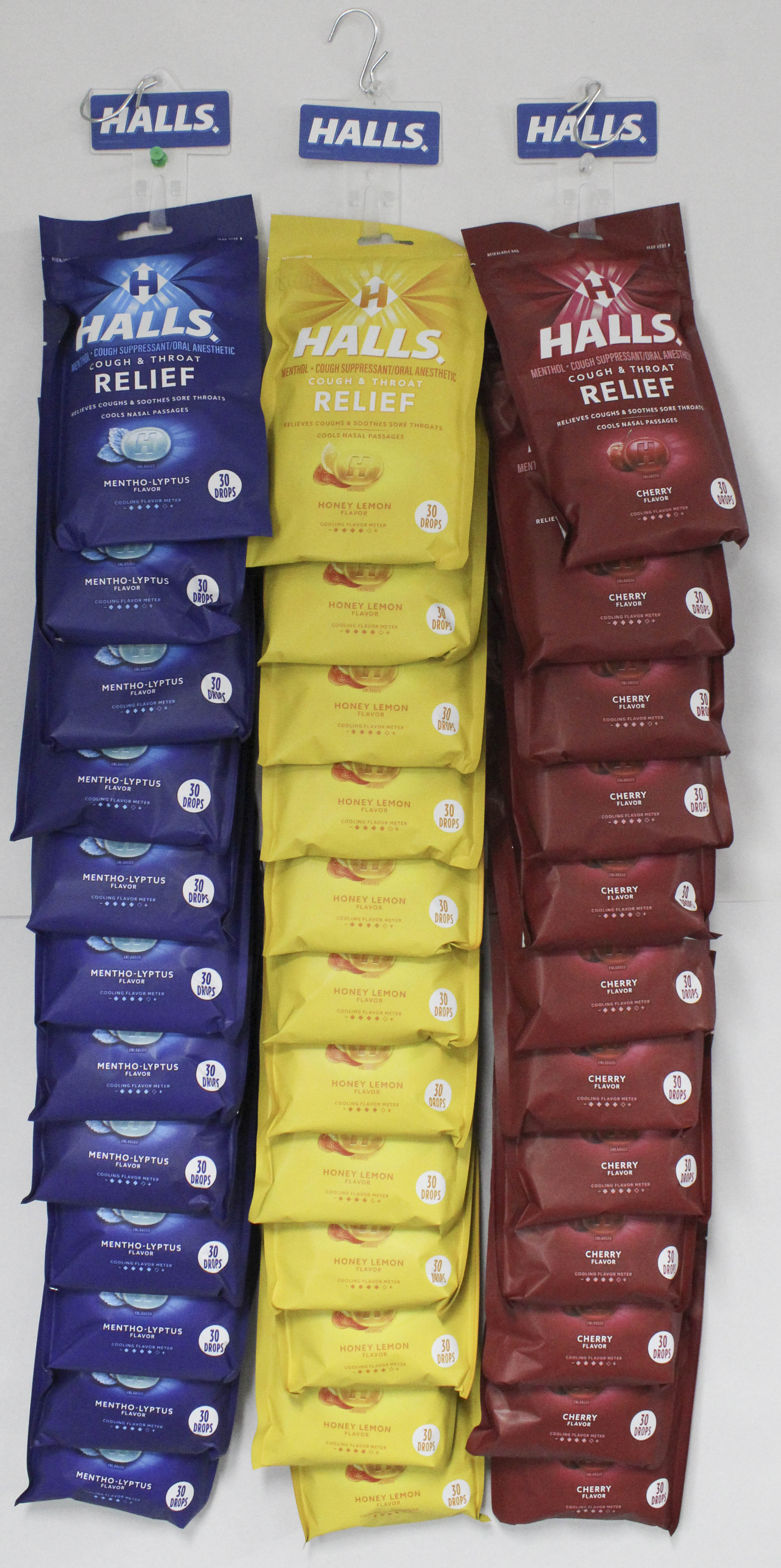 HALLS COUGH DROPS 30ct ASSORTED CLIP STRIP EXP 12/28/26