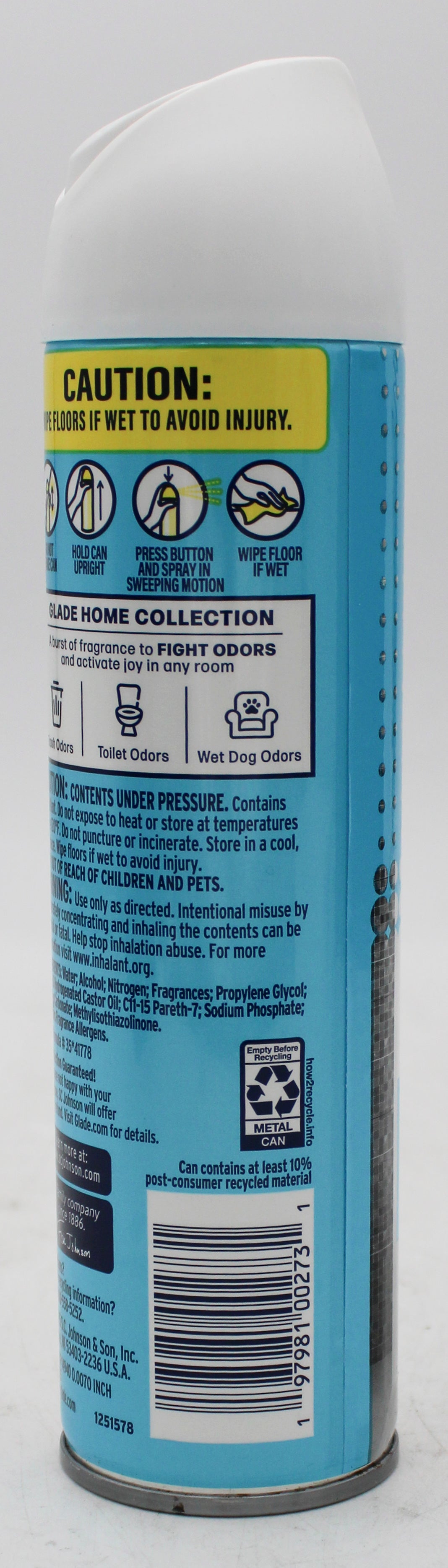SP GLADE AIR FRESHENER FIGHTS ODORS 7.3oz SEA WAVES