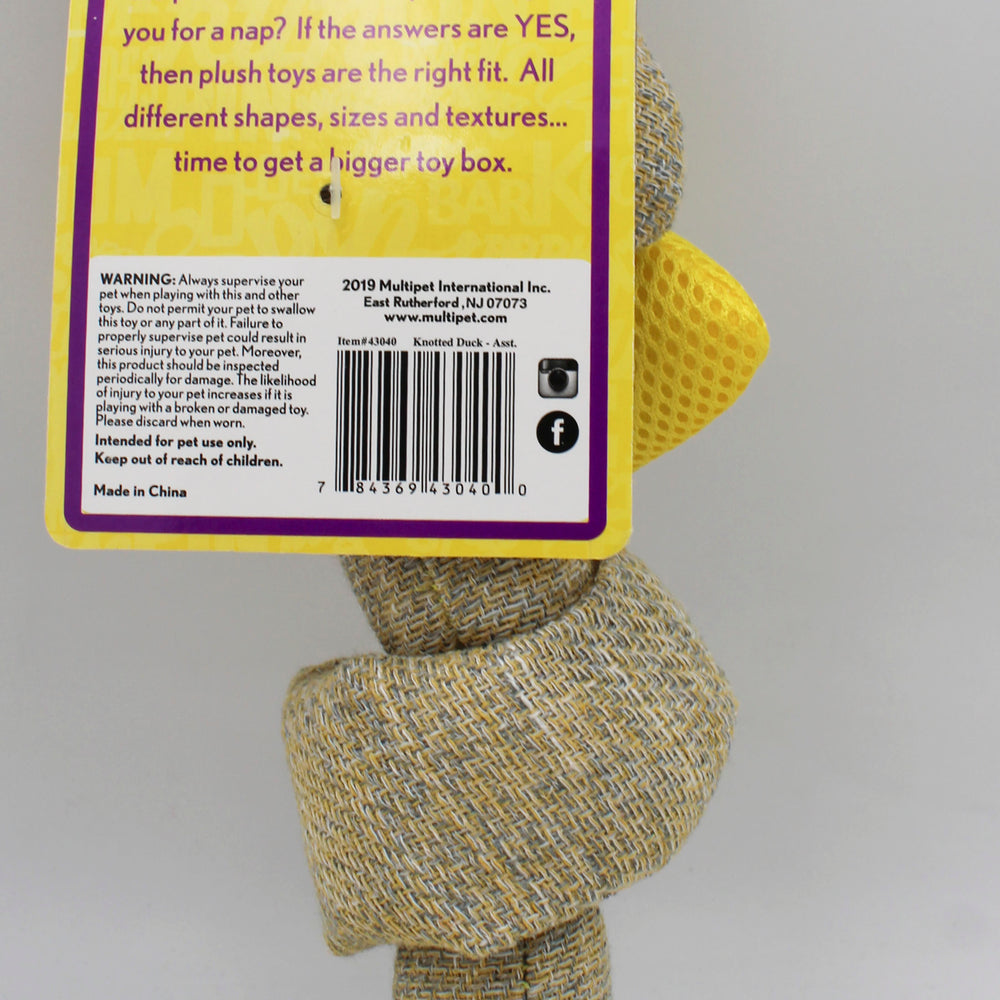 MULTIPET KNOTTED DUCK DOG TOY - 11"