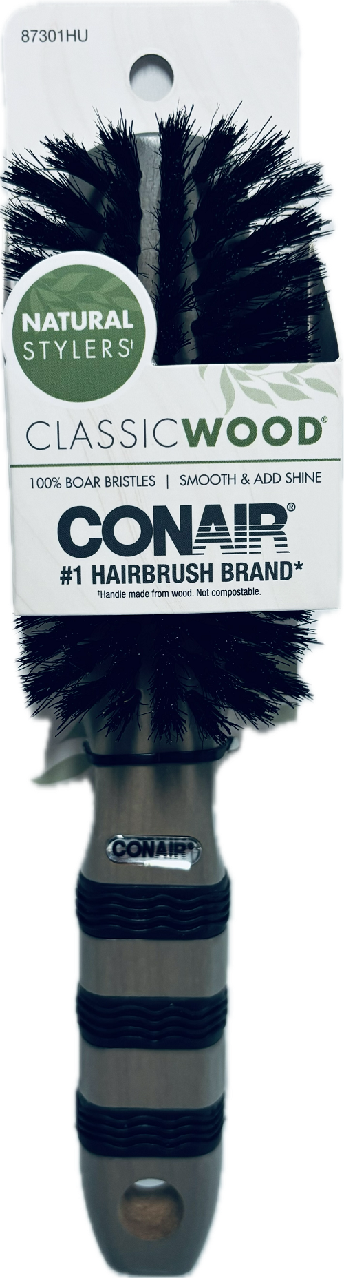 CONAIR CLASSIC WOOD ALL PURPOSE BRUSH  GRAY NATURAL STYLERS NI