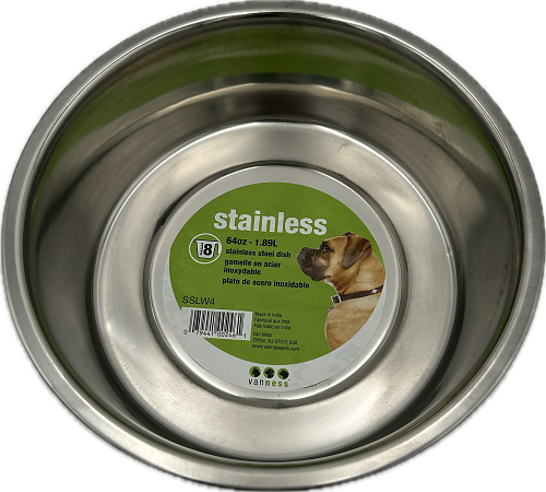 STAINLESS STEEL 64OZ. LARGE PET DISH