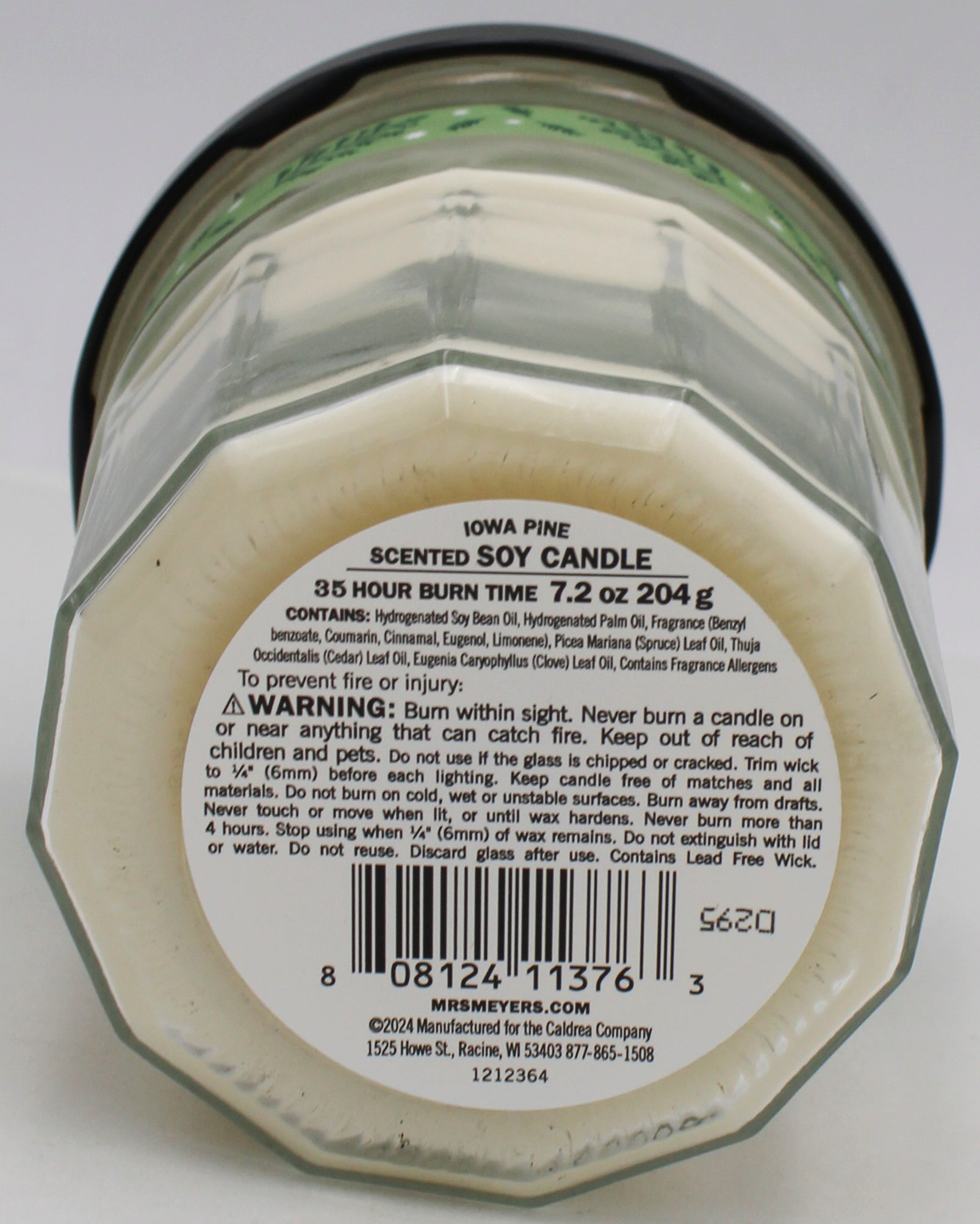 MRS MEYERS LARGE CANDLE IOWA PINE 7.2oz