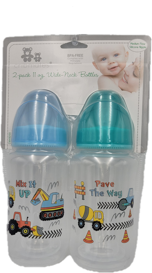 CRIBMATES 2PK 11OZ WIDE NECK BOTTLES - BLUE