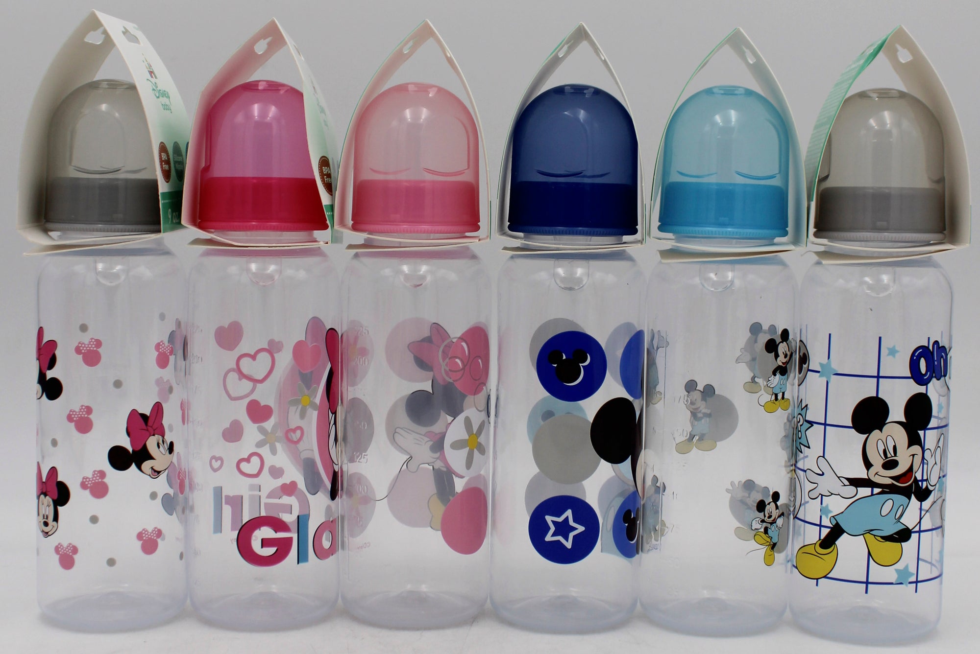 DISNEY BABY 9OZ ASST MINNIE/MICKEY BABY BOTTLE ONLY  -  CAN BE SOLD IN U.S.A NI