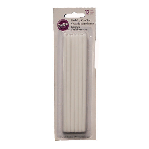 WILTON CANDLES WHITE 5.9IN LONG 12CT