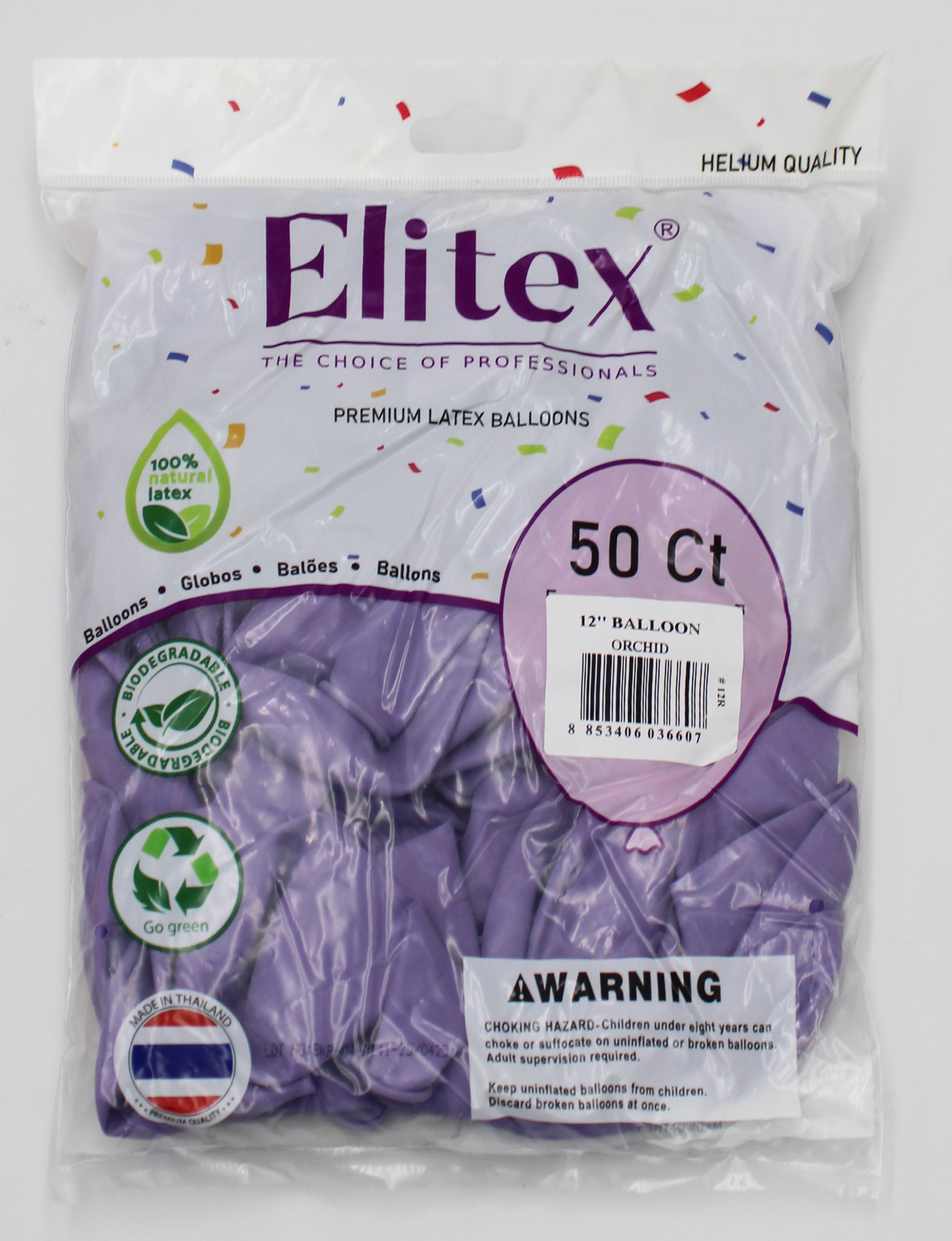 ELITEX 12" ORCHID ROUND BALLOON, 50 PACK
