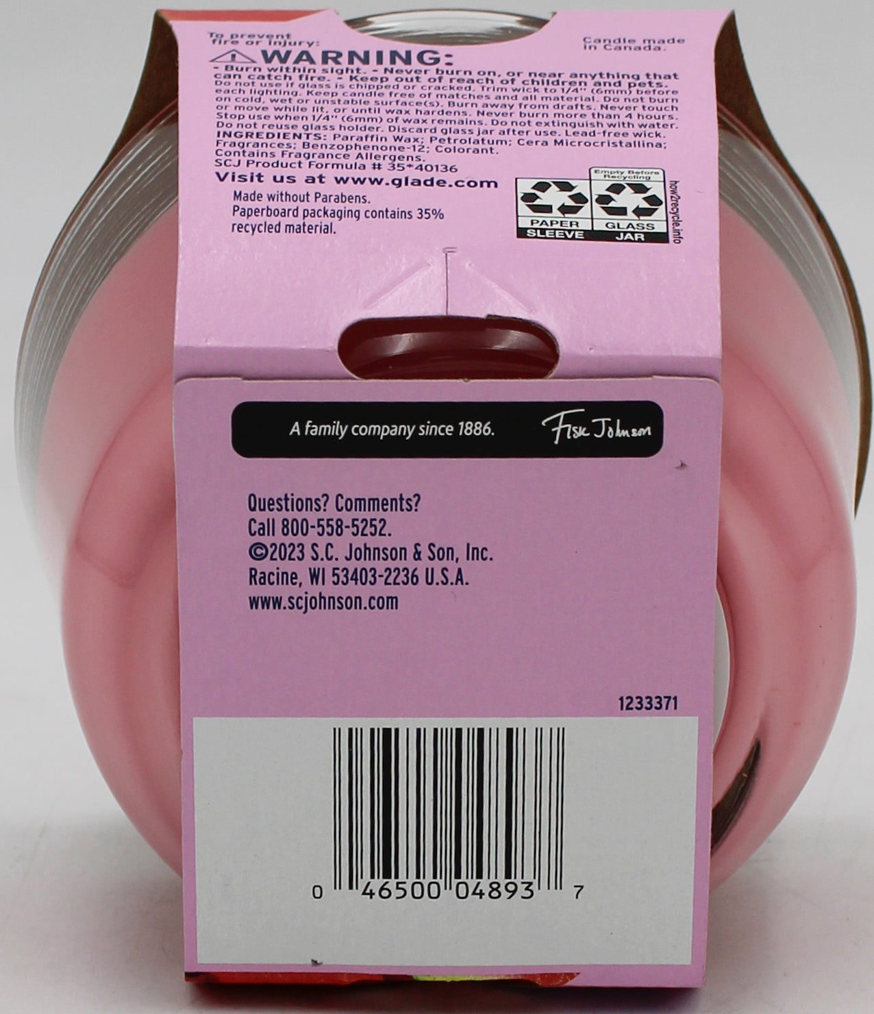 GLADE 3-WICK CANDLE WONDER MELON 6.8oz US-