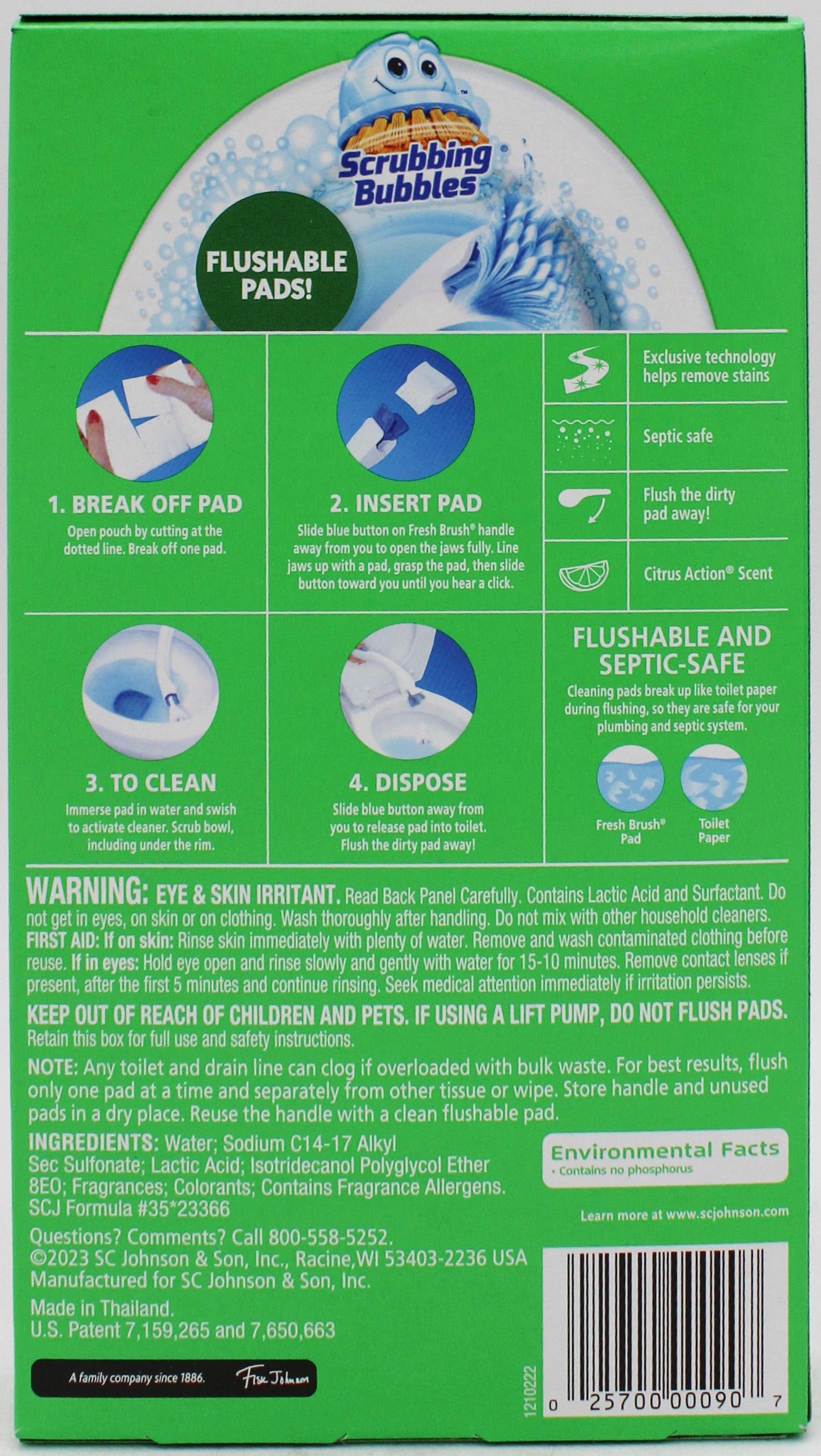 SP SCRUBBING BUBBLES FLUSHABLE BRUSH REFILL 10ct