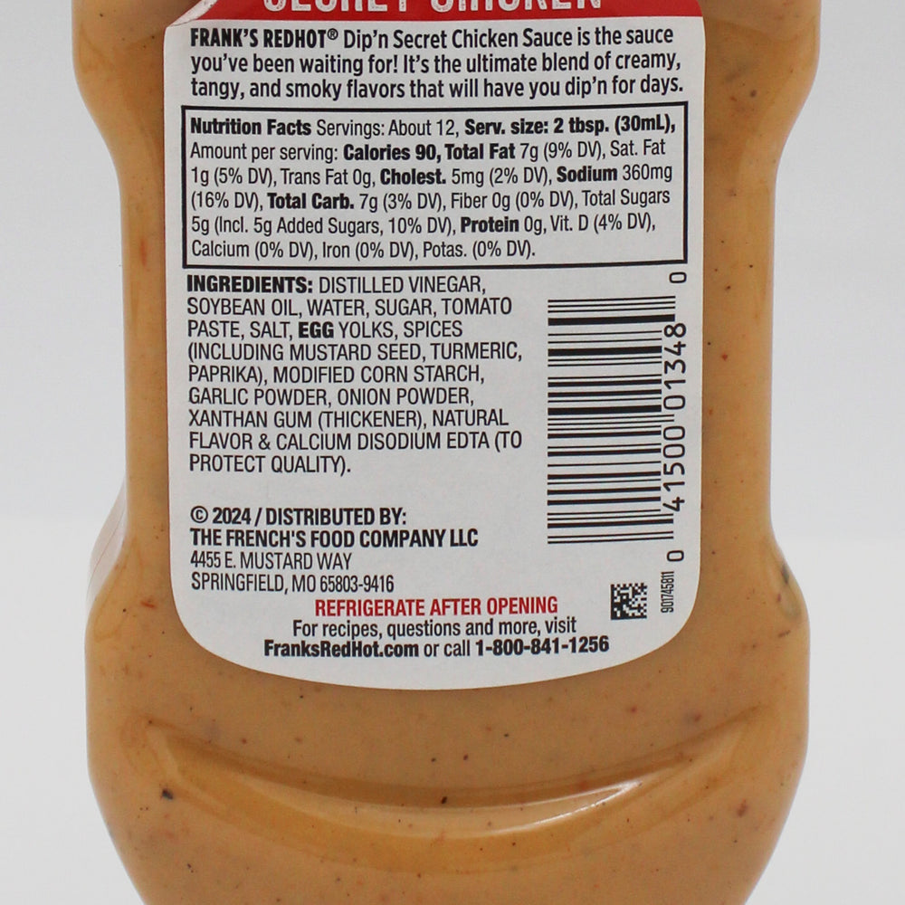FRANKS REDHOT SECRET CHICKEN DIPN SAUCE  12 FL Oz BB 5/7/26