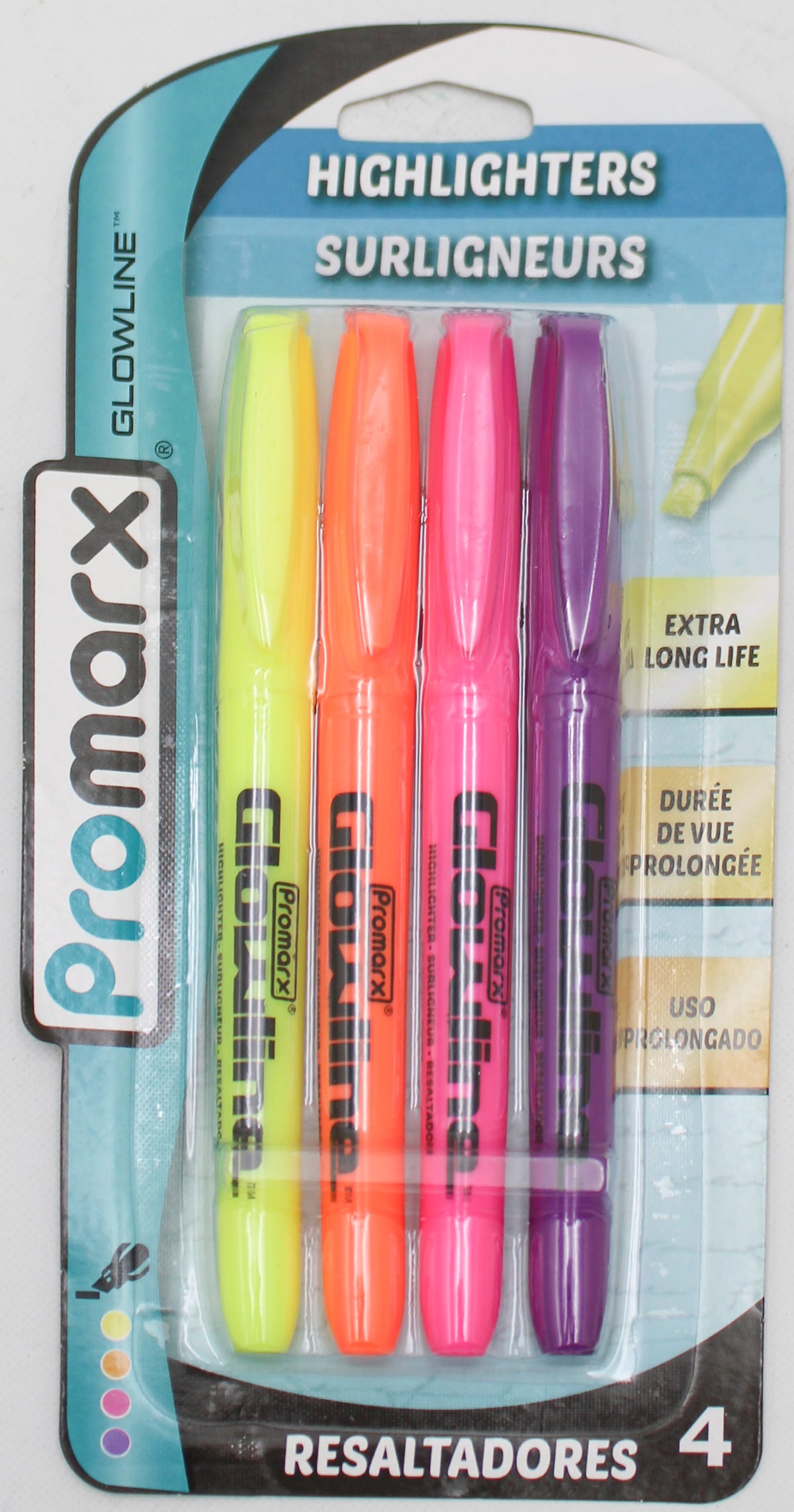PROMARX ASST. POCKET SIZE HIGHLIGHTERS 4CT