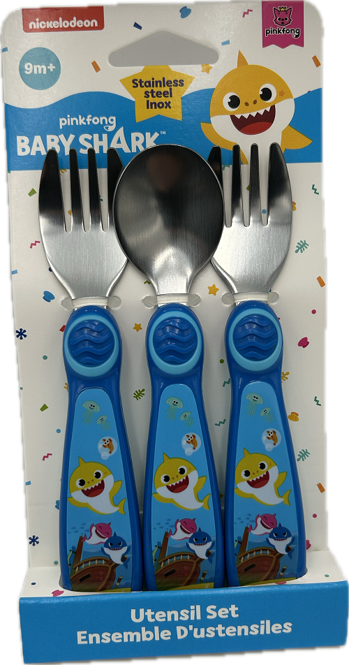 BABY SHARK FLATWARE 3ct NI