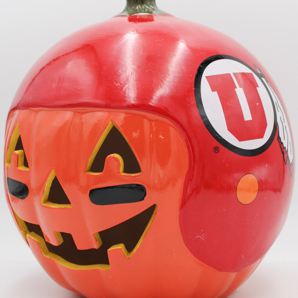 UTAH UTES CERAMIC PUMPKIN HELMET 10"