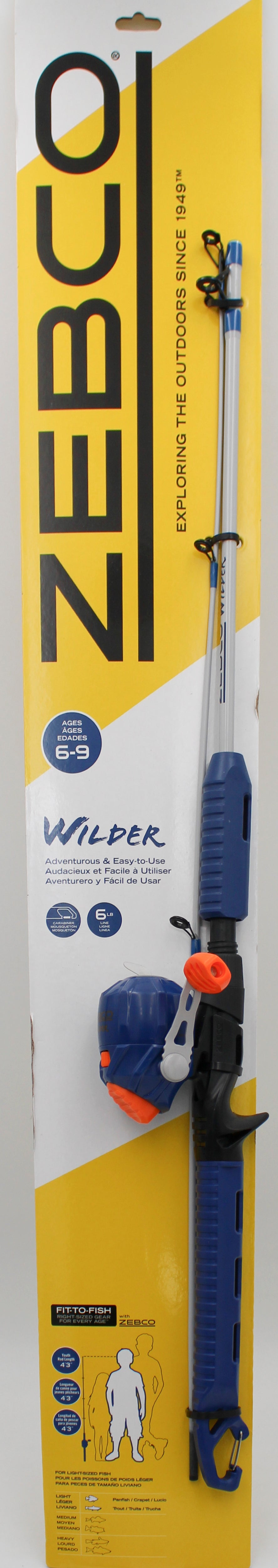 ZEBCO WILDER 4'3'' 2PC SPINCAST COMBO NI