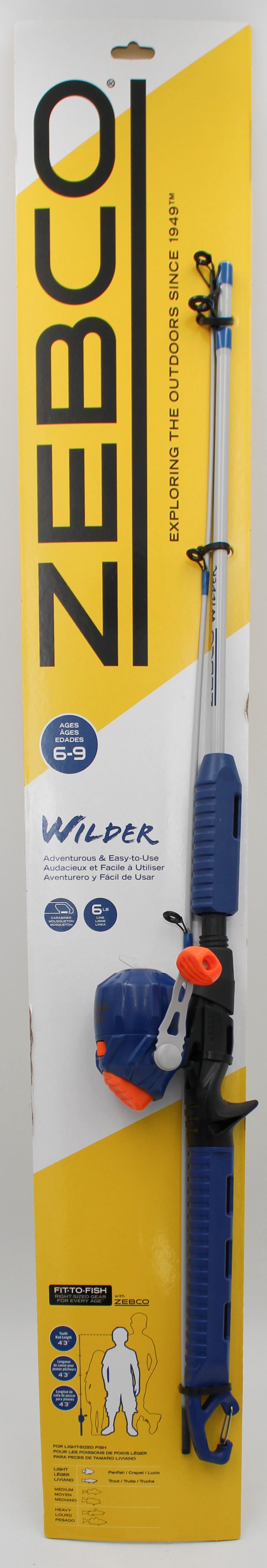 ZEBCO WILDER 4'3'' 2PC SPINCAST COMBO NI