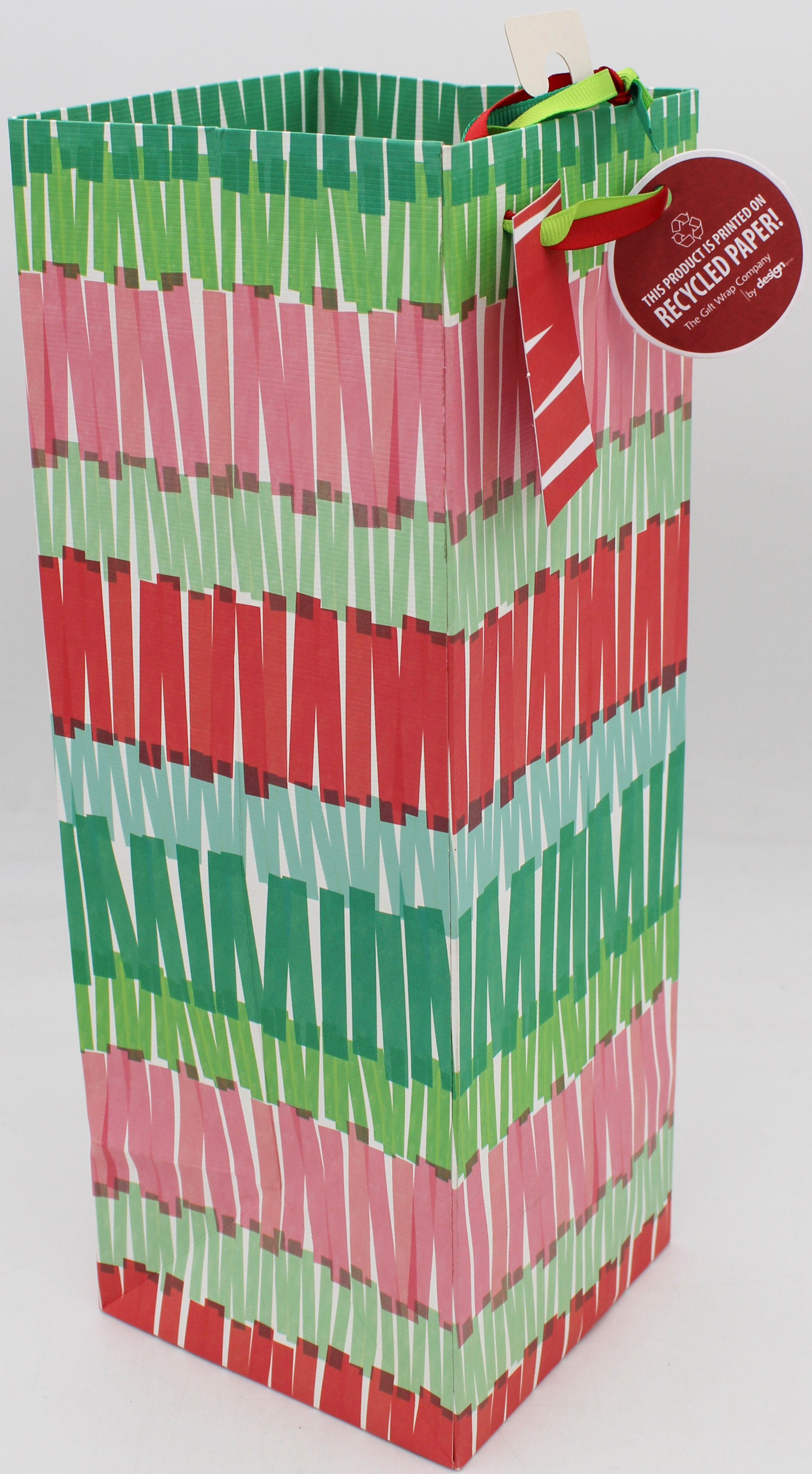 BOTTLE GIFT BAG - HOLIDAY FRINGE