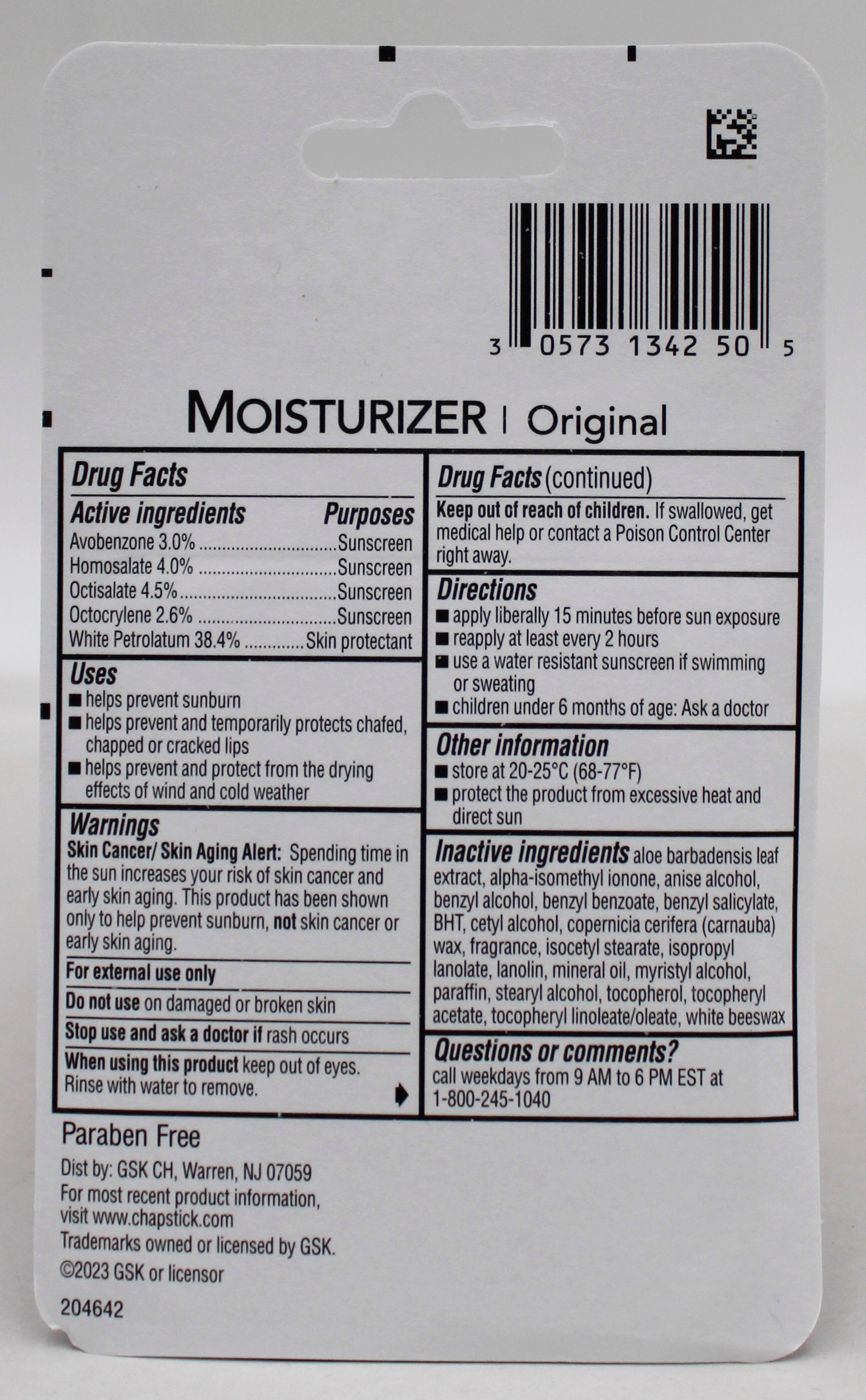 ChapStick Lip Moisture SPF 15 3-Pack .45oz
