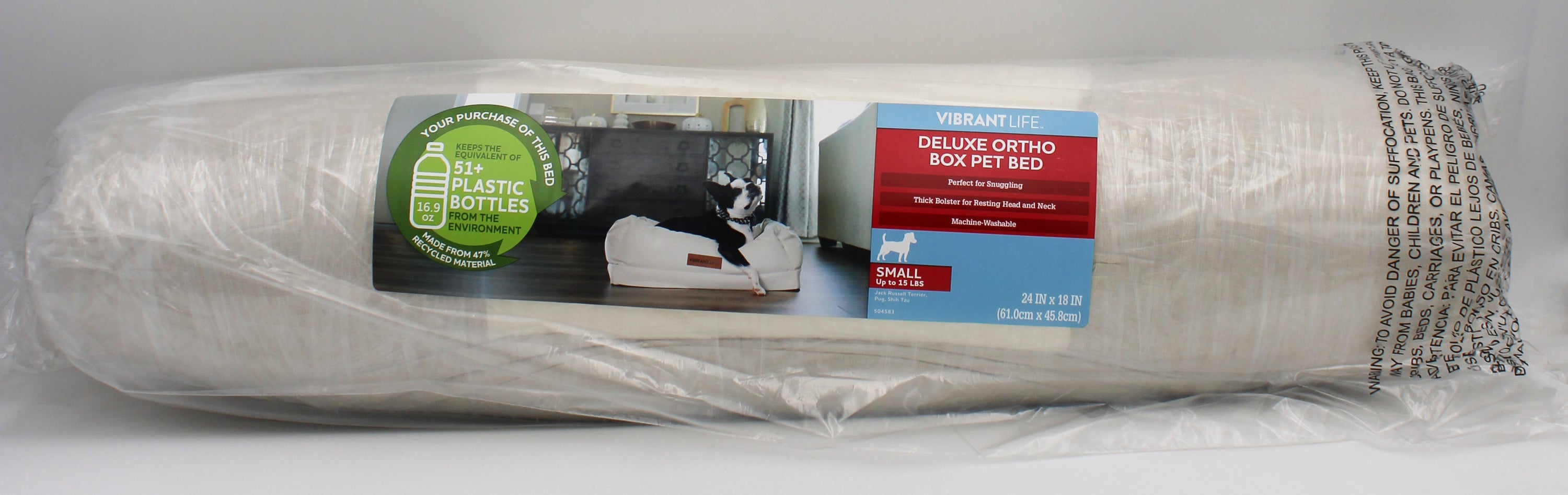 VIBRANT LIFE DLX ORTHO PET BED 18" X 24"