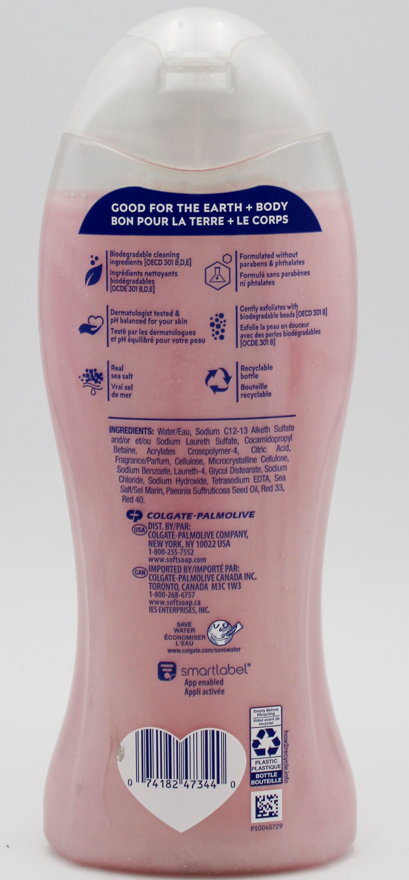 SOFTSOAP BODY WASH PINK PEONY & SEA SALT 20floz/591ml NI