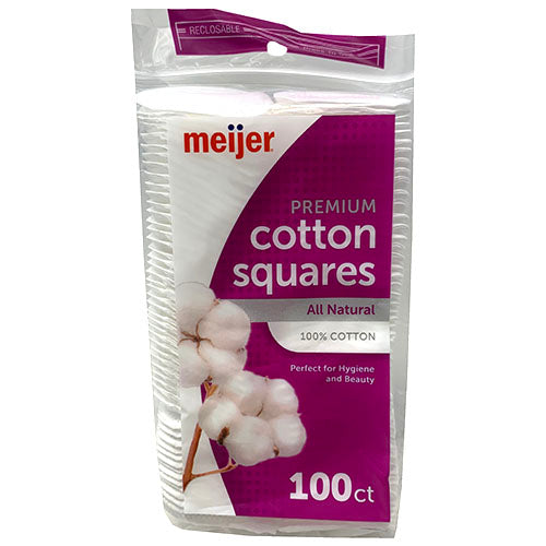 MEIJER COTTON SQUARES 100CT-NATURAL