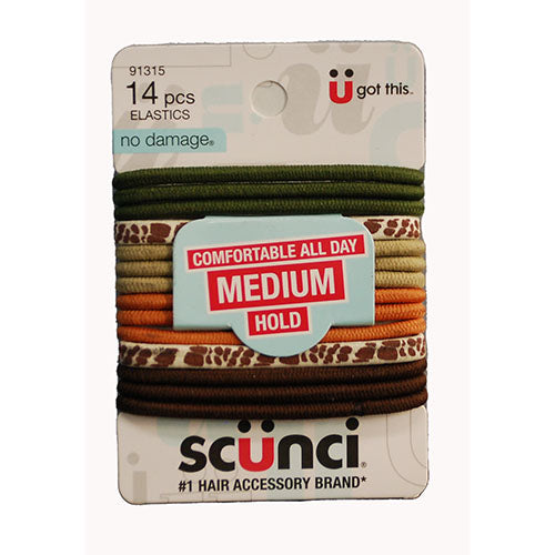 CONAIR SCUNCI ELASTIC HAIR TIES 14PC EARTH TONES NI