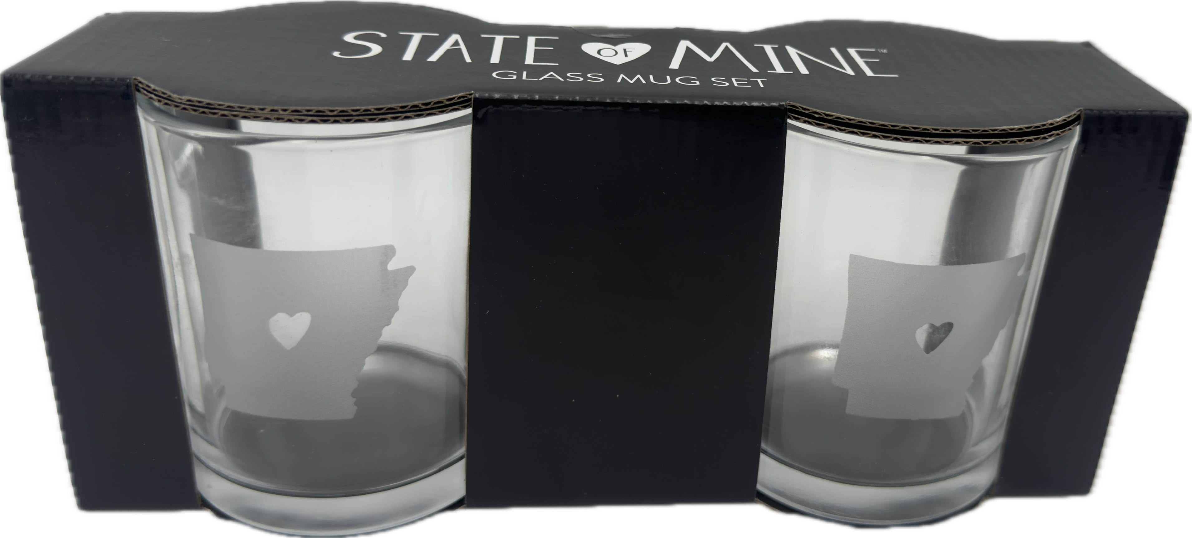 ARKANSAS GLASS MUG SET 2PC 10.5OZ