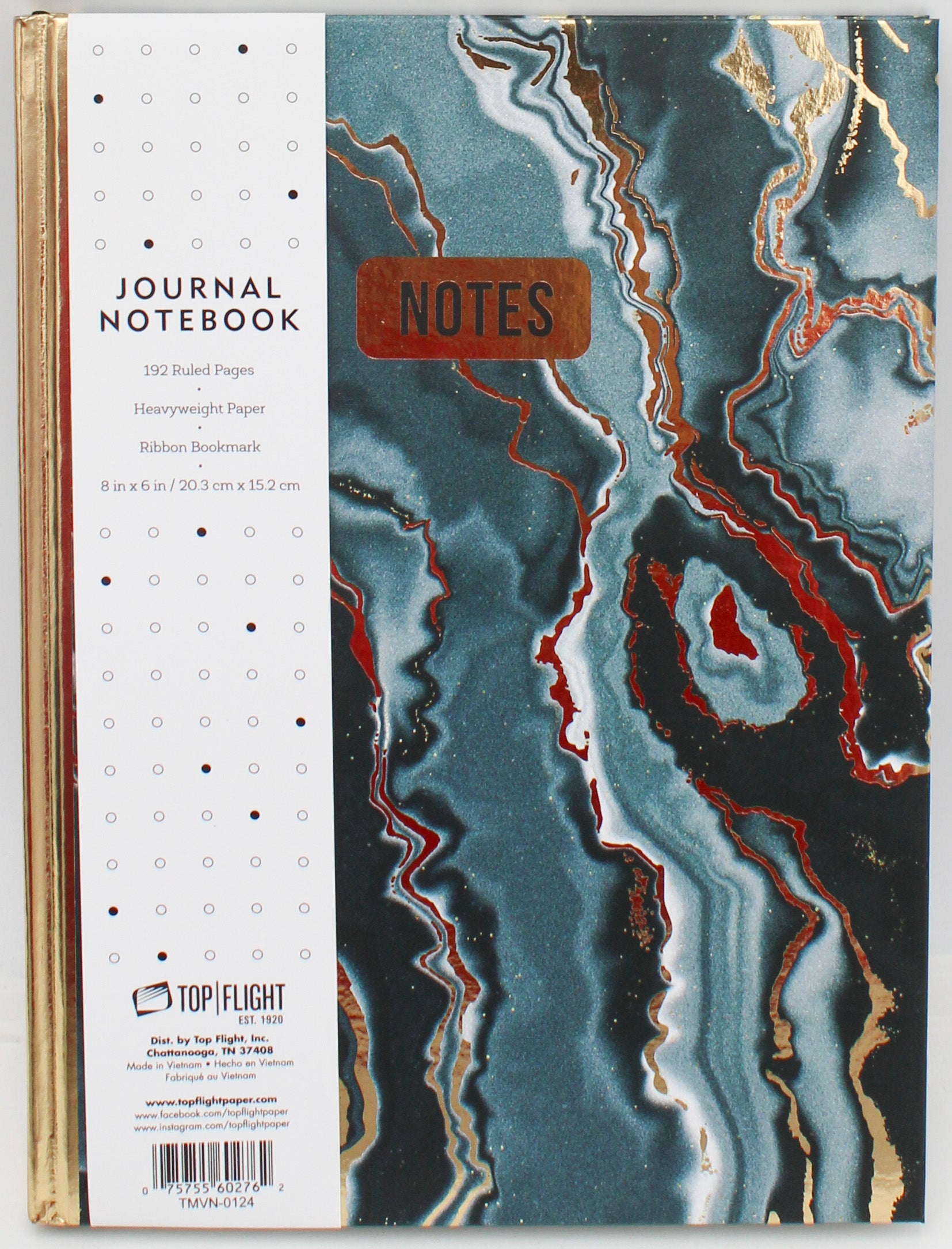 TOP FLIGHT ONYX MARBLE JOURNAL ASST 6" X 8"