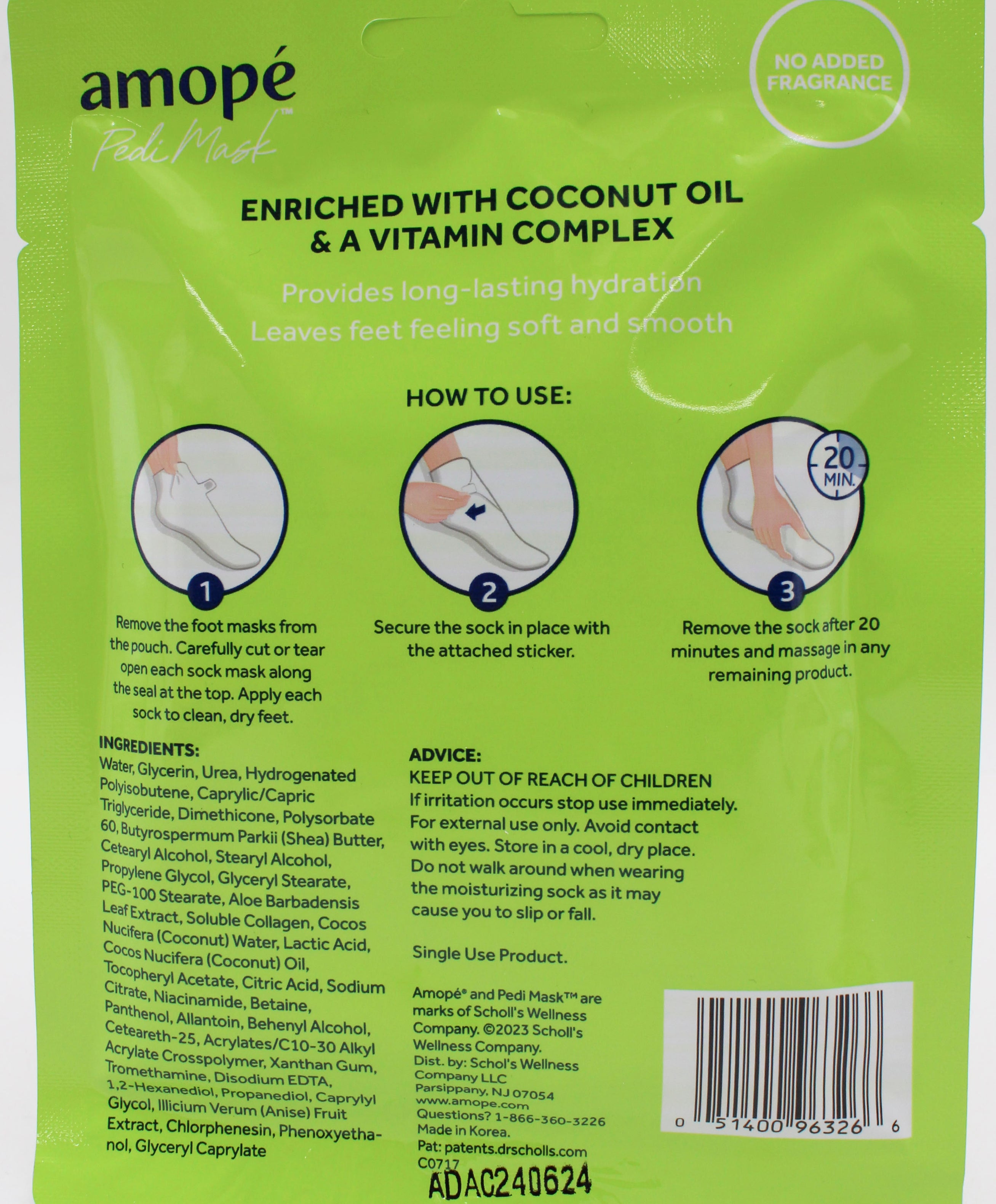 AMOPE FOOT MASK COCONUT OIL