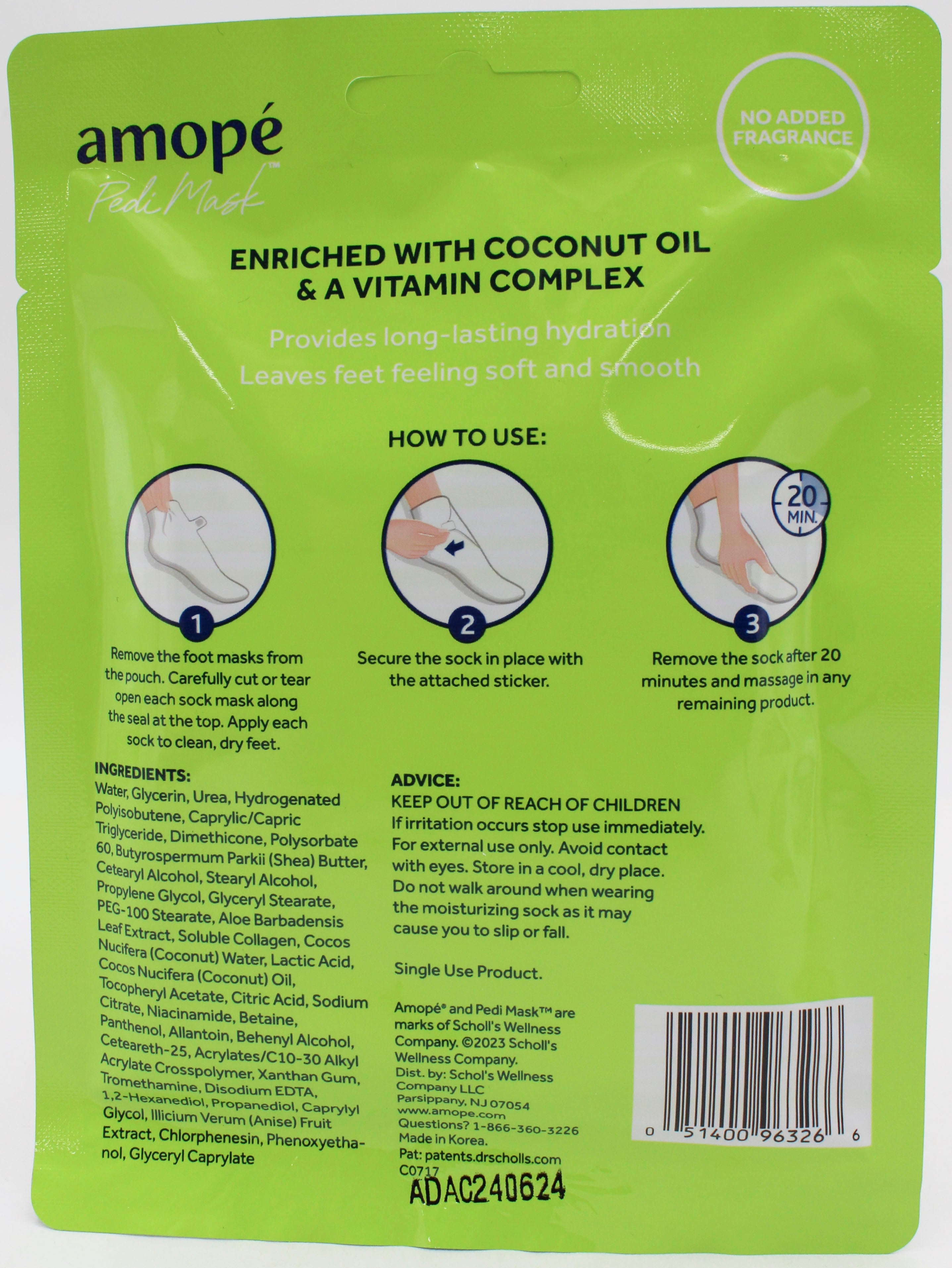 AMOPE FOOT MASK COCONUT OIL