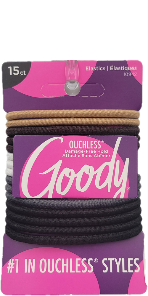 GOODY OUCHLESS ELASTIC JAVA BEAN 15CT ASSORTED COLORS NI