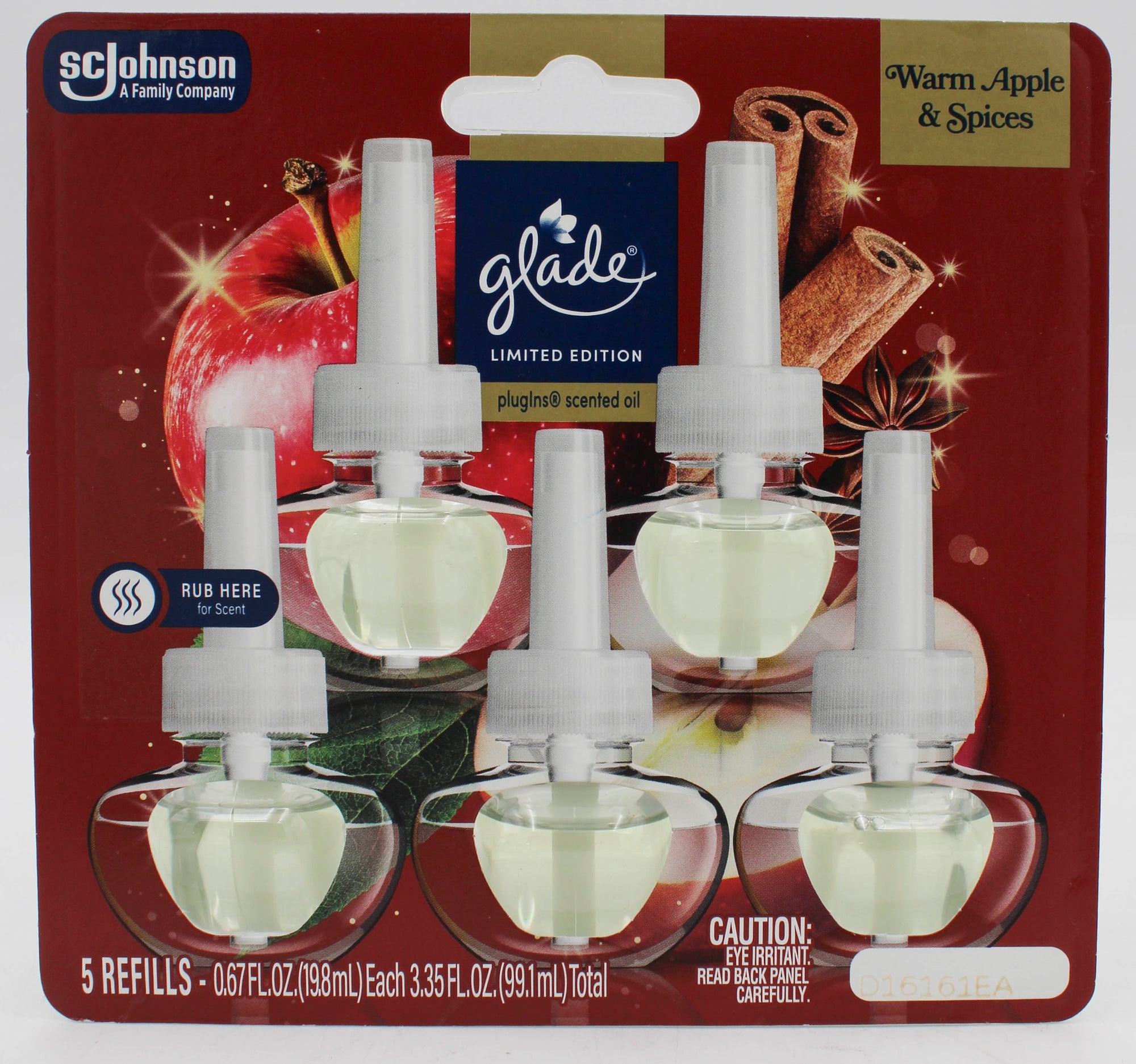 SP GLADE SCENTED OIL 5 REFILLS 0.67oz WARM APPLE & SPICES