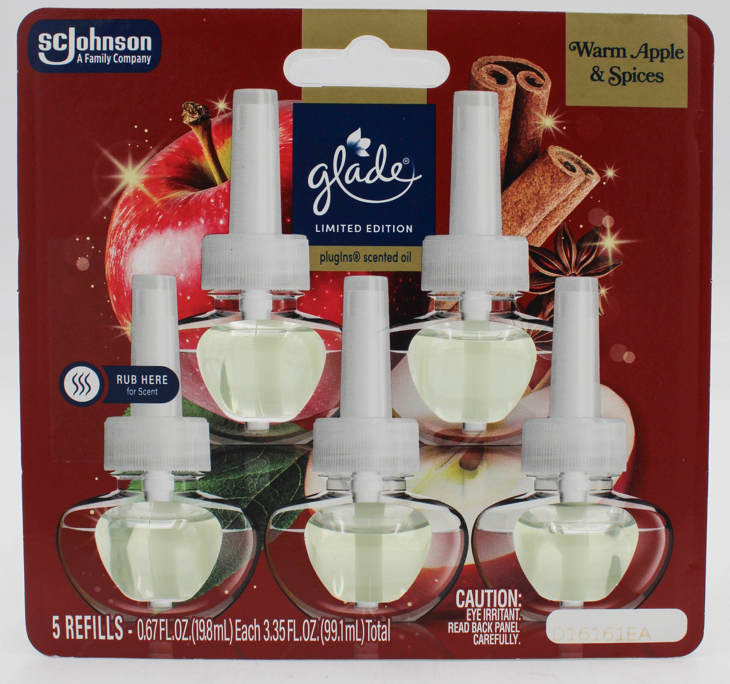 SP GLADE SCENTED OIL 5 REFILLS 0.67oz WARM APPLE & SPICES